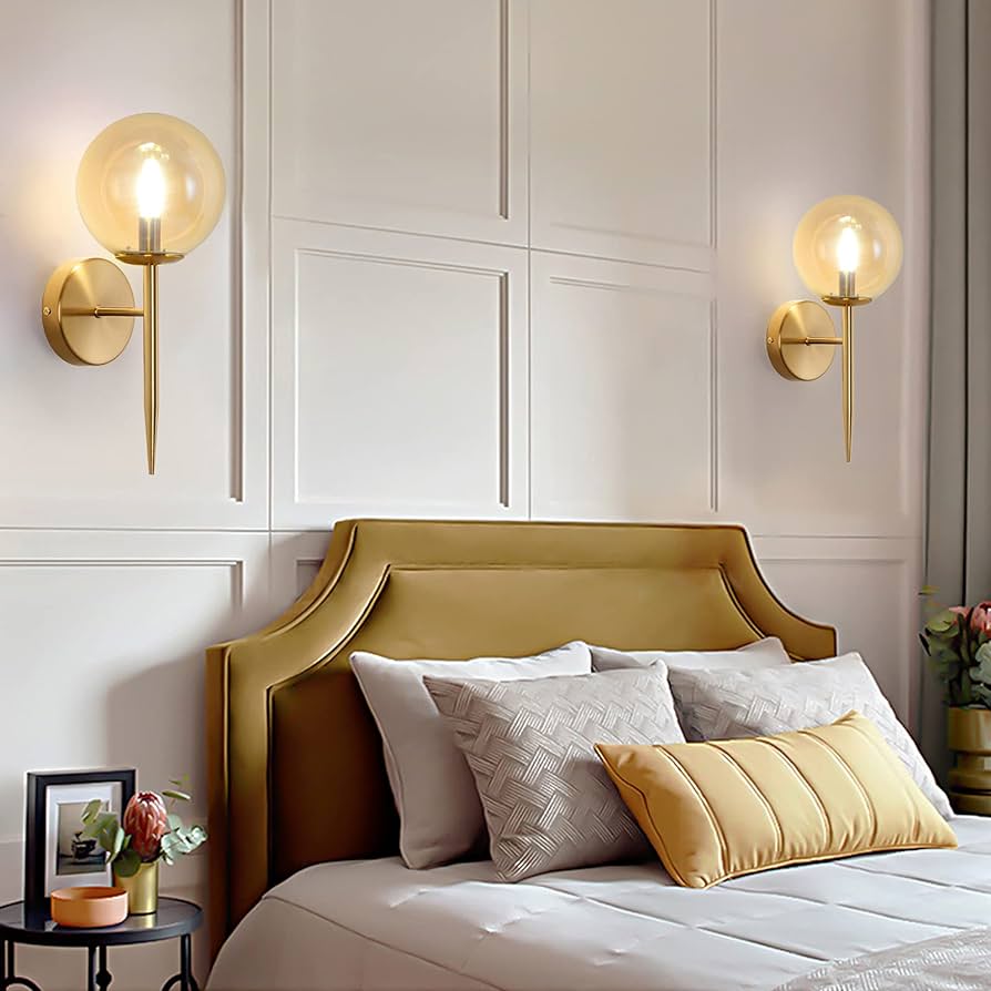 Nordic Amber Globe Wall Light
