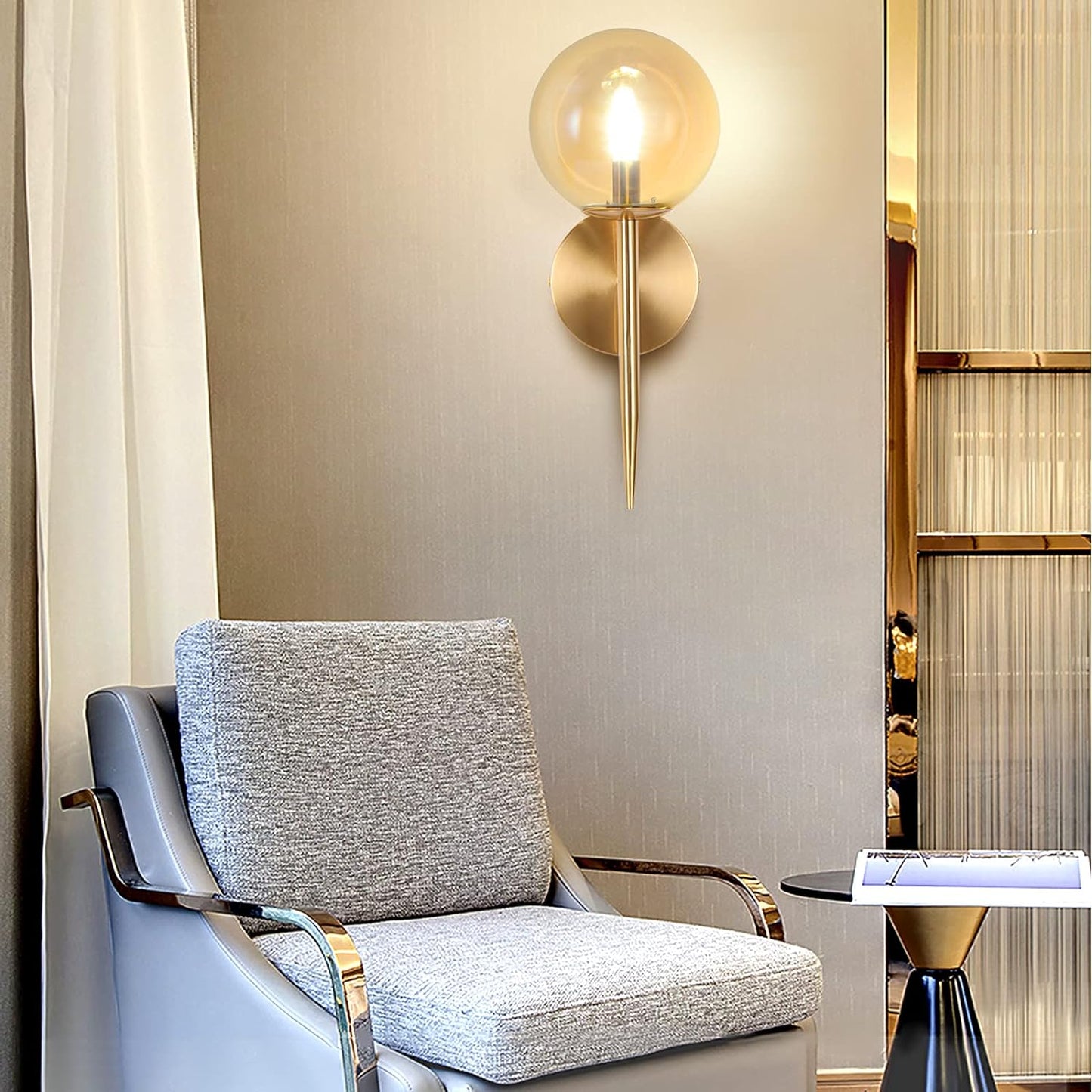 Nordic Amber Globe Wall Light